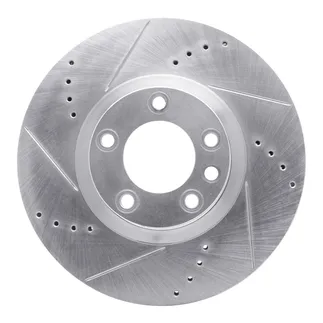 R1 Concepts EDZ-74056D Brake Rotor Drilled and Slotted Silver